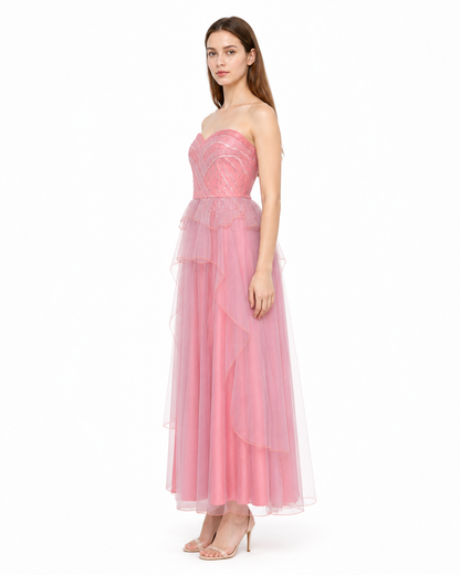 Sequin Dress with a Tiered Skirt for Cosplay side view
