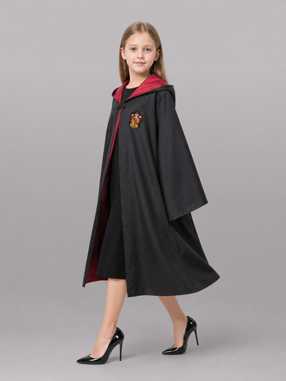 Black carnival cloak with hood, set
