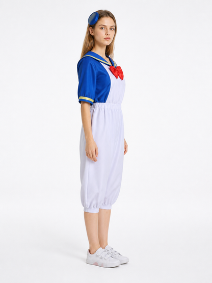 Children’s Donald Duck Jumpsuit with Red Bow Tie side view
