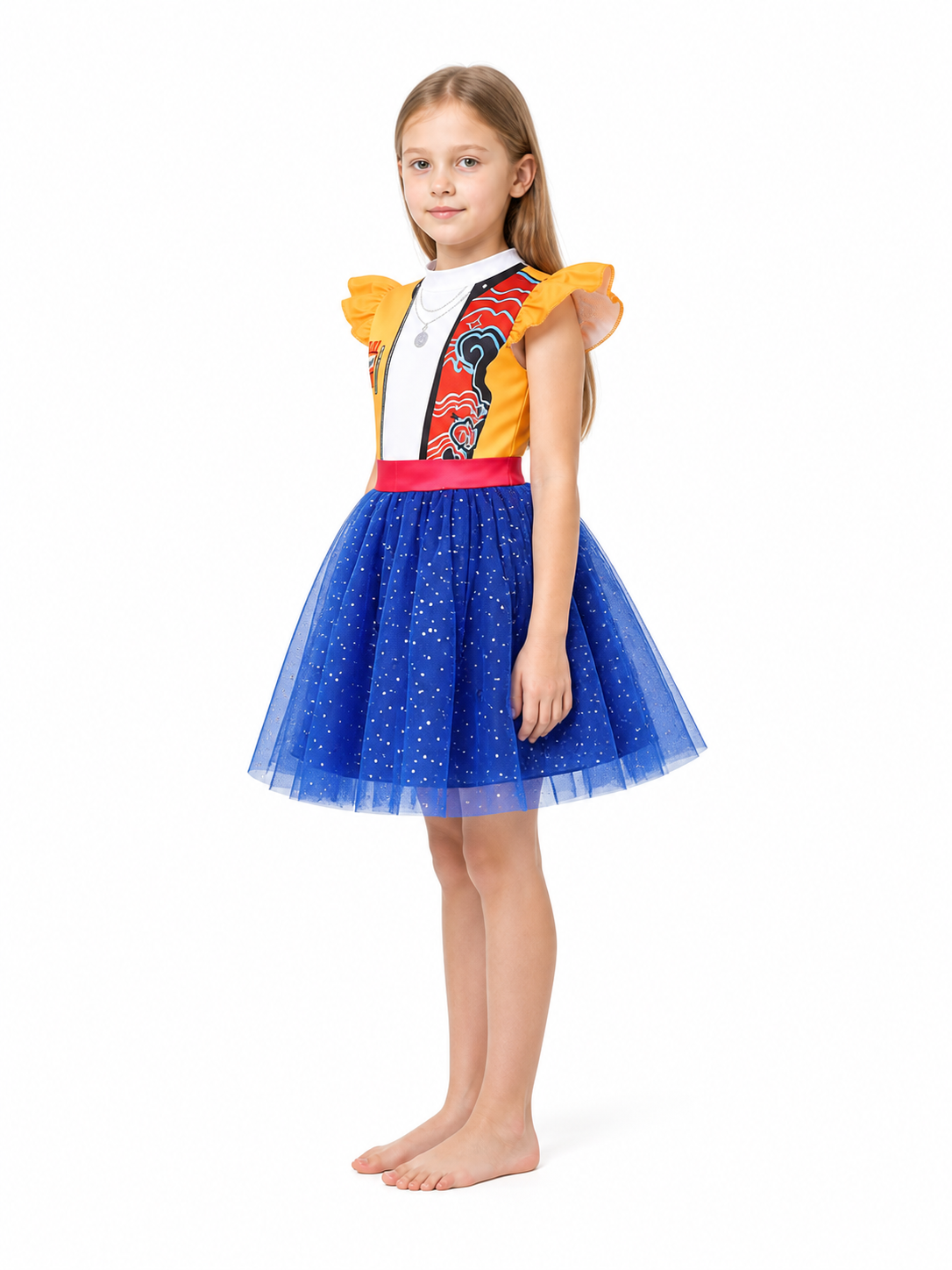Rumi Kids' Cosplay Dress with a Full Skirt side view