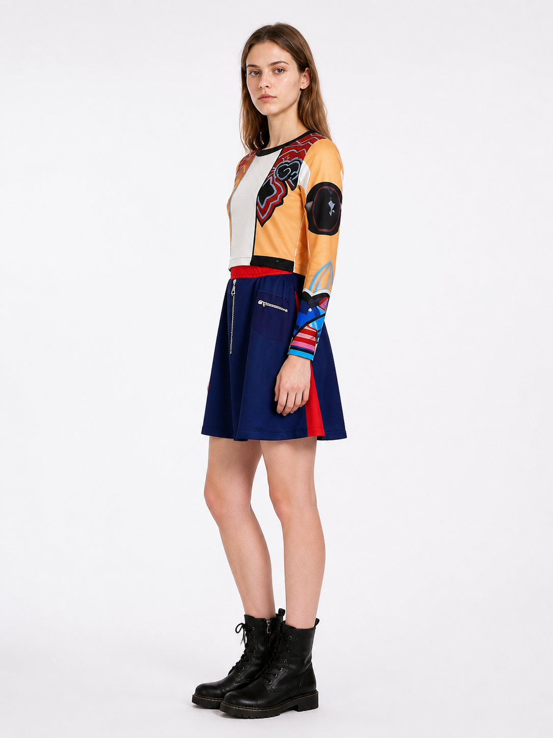 Children's Short Cosplay Dress with Print