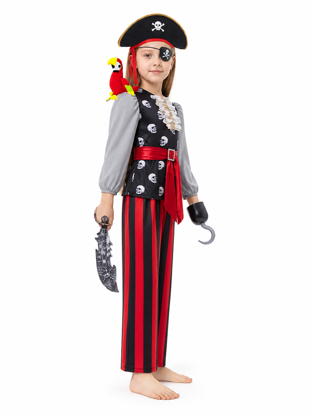 Carnival Pirate Costume with Accessories side view