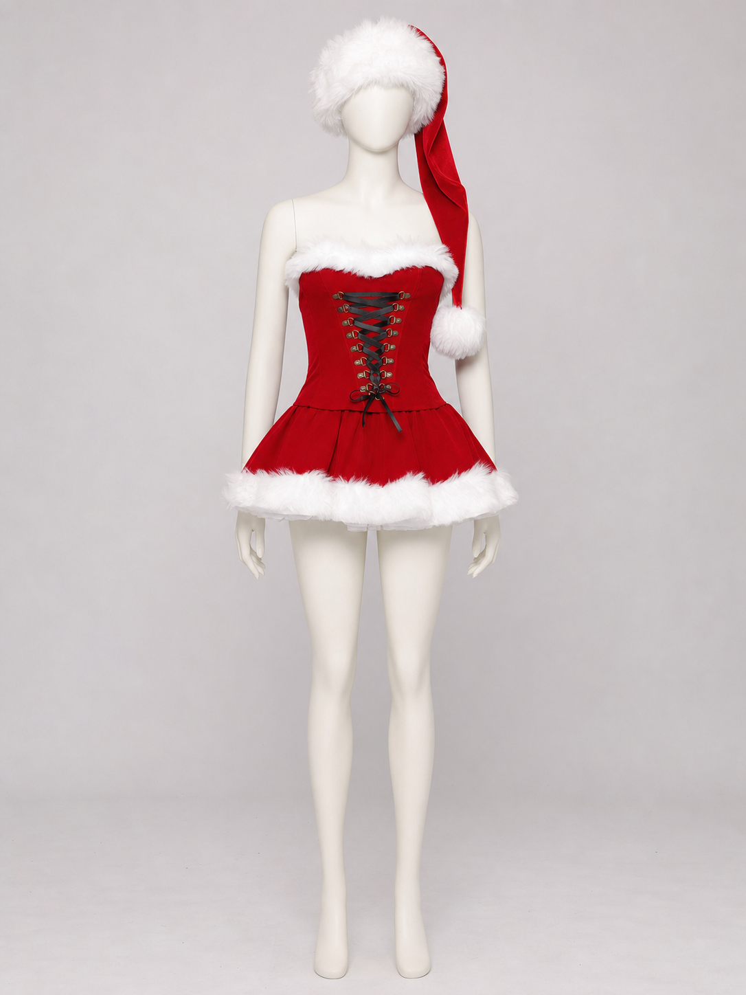 Christmas Character Costume with Fur Trim