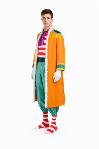 One Piece Buggy Cosplay Costume, 7-Piece Set side view