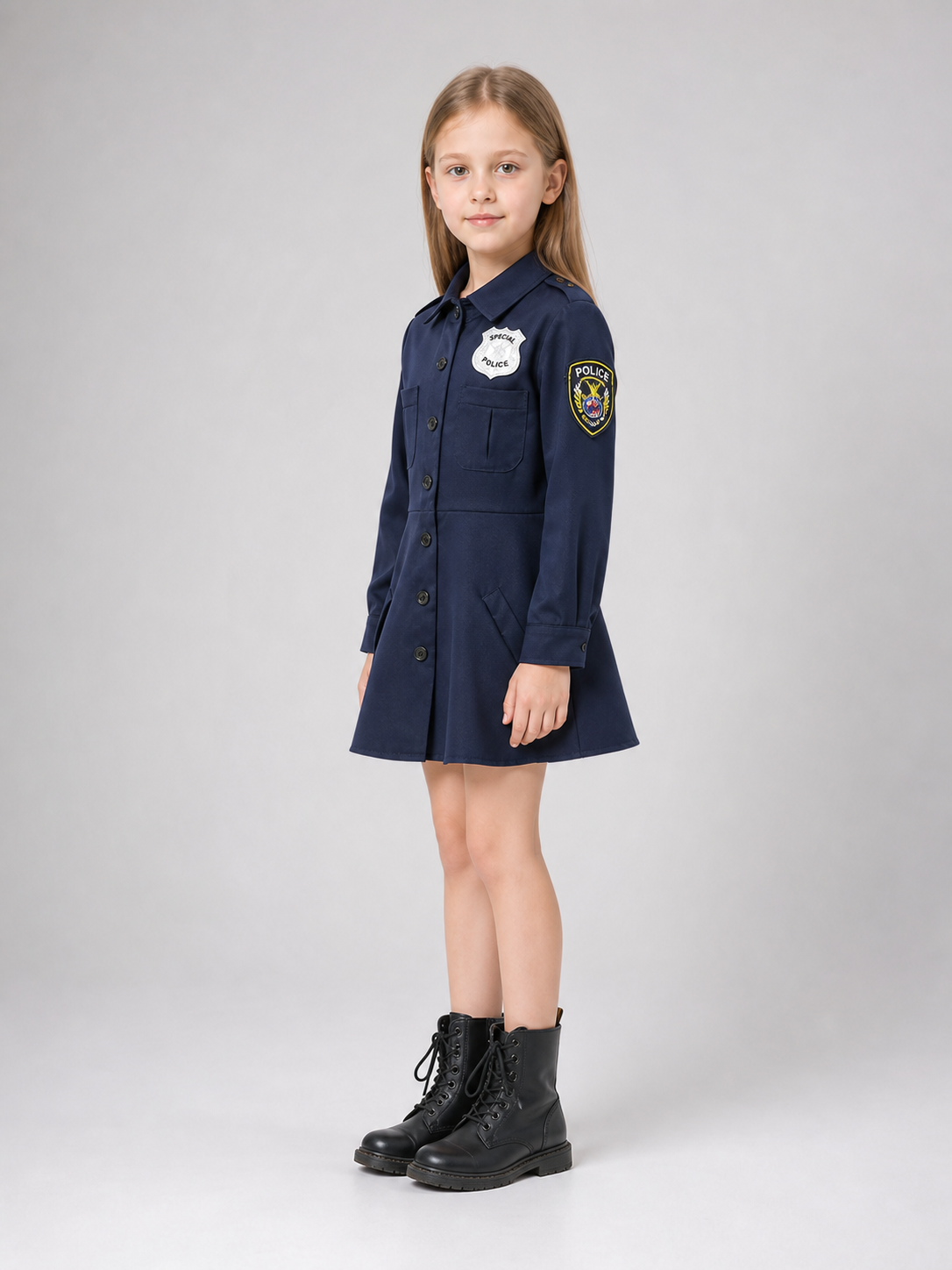 Police Officer Costume Dress with Cap