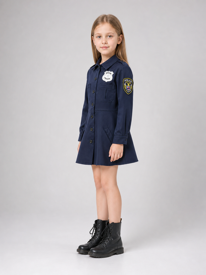 Police Officer Costume Dress with Cap