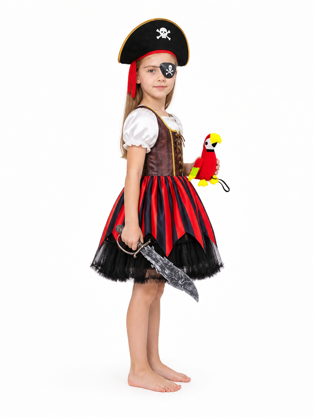 Pirate Costume with Dress and Accessories side view