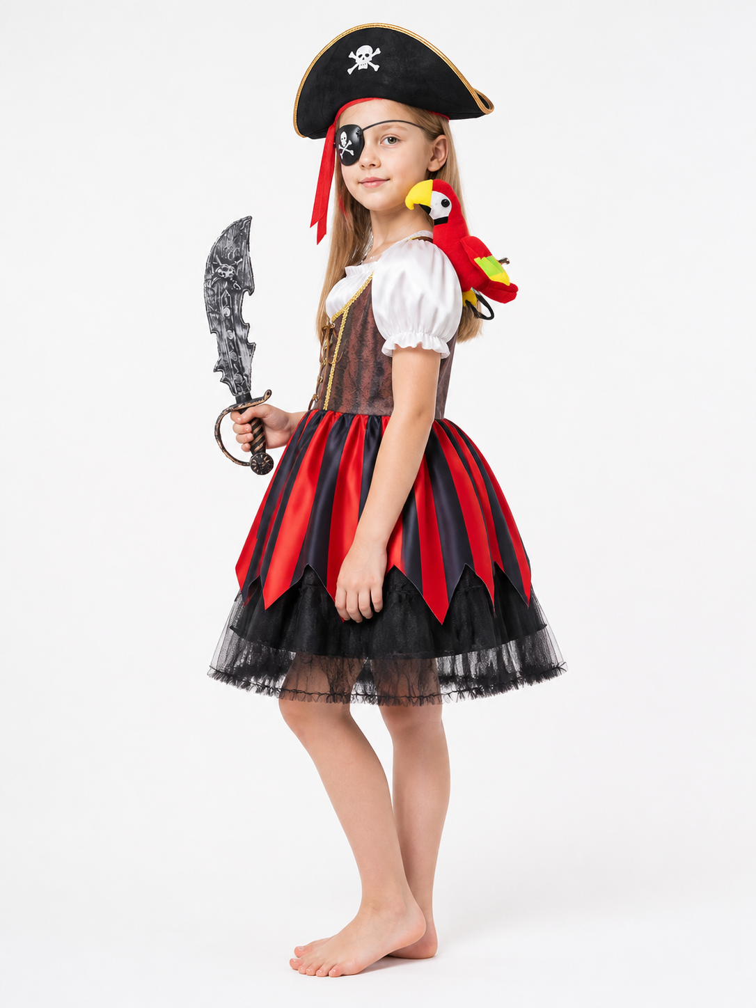 Pirate Costume with Dress and Accessories side view