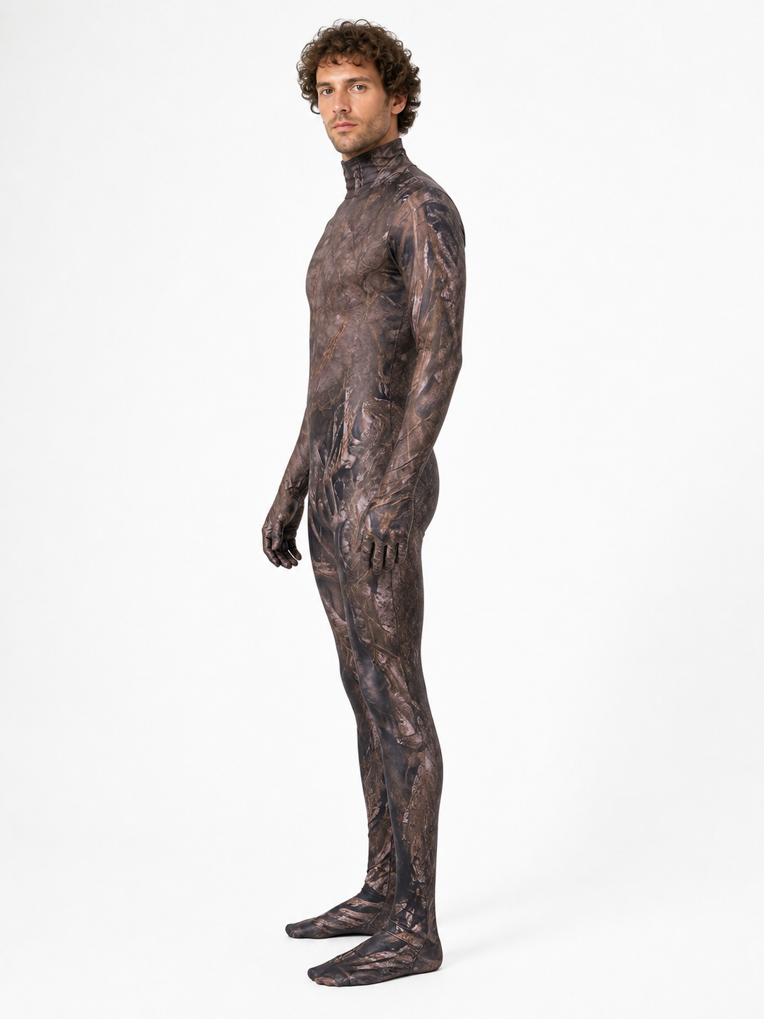 Alien Costume, One-Piece Jumpsuit with Headpiece side view