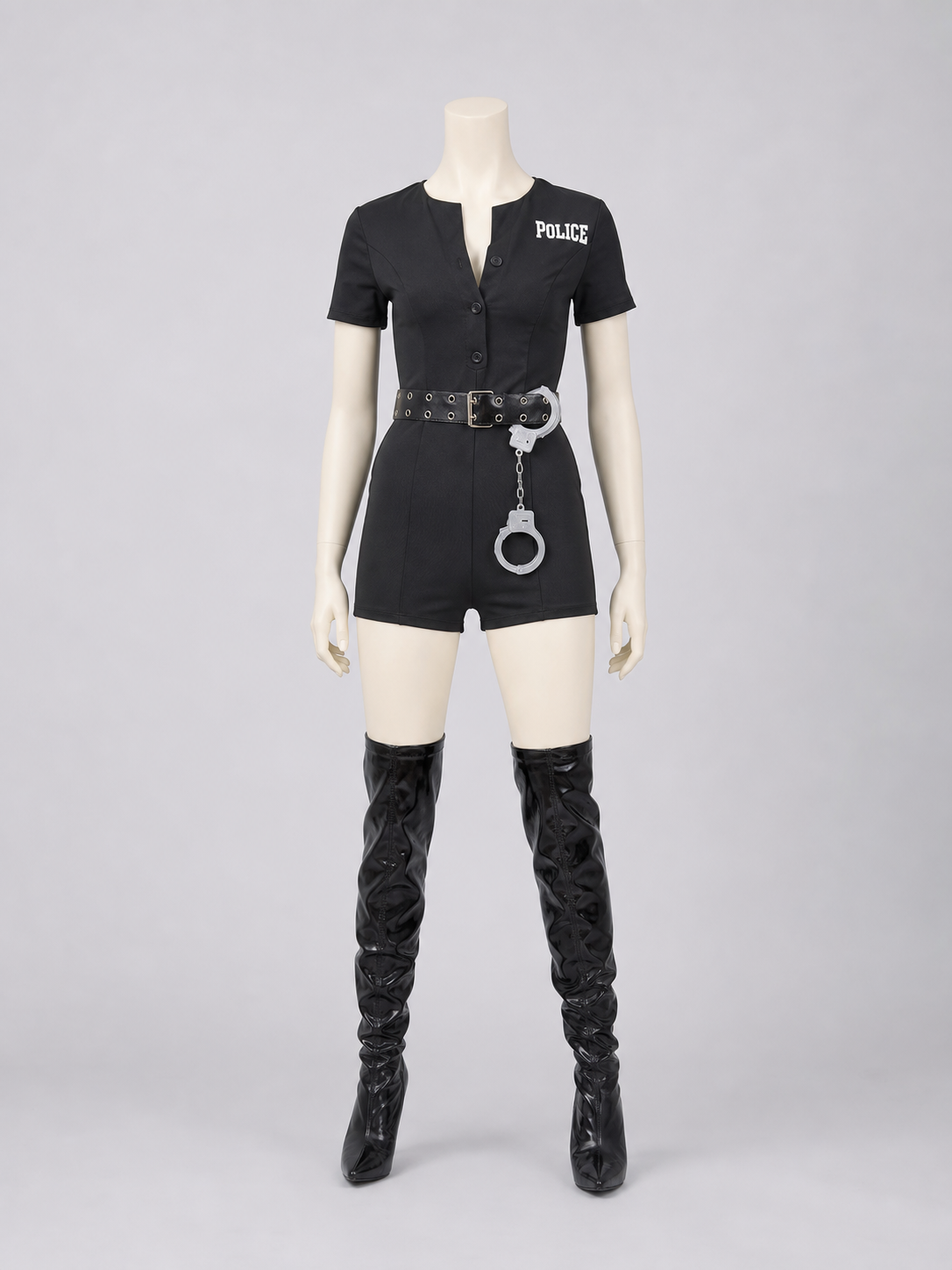 Black Police Costume for Halloween and Cosplay