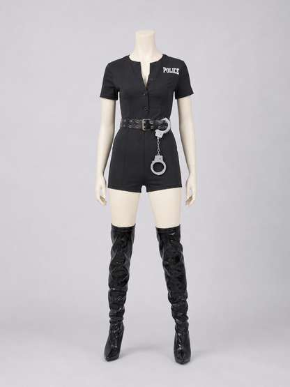 Black Police Costume for Halloween and Cosplay