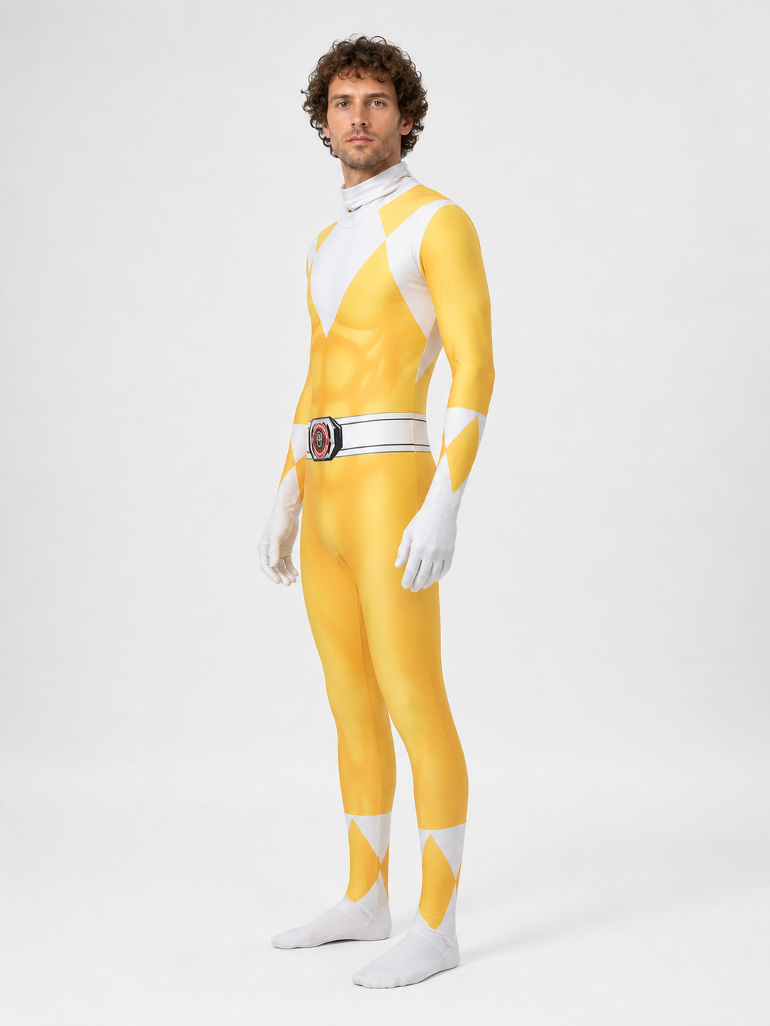 One-Piece Orange Cosplay Costume with Mask side view