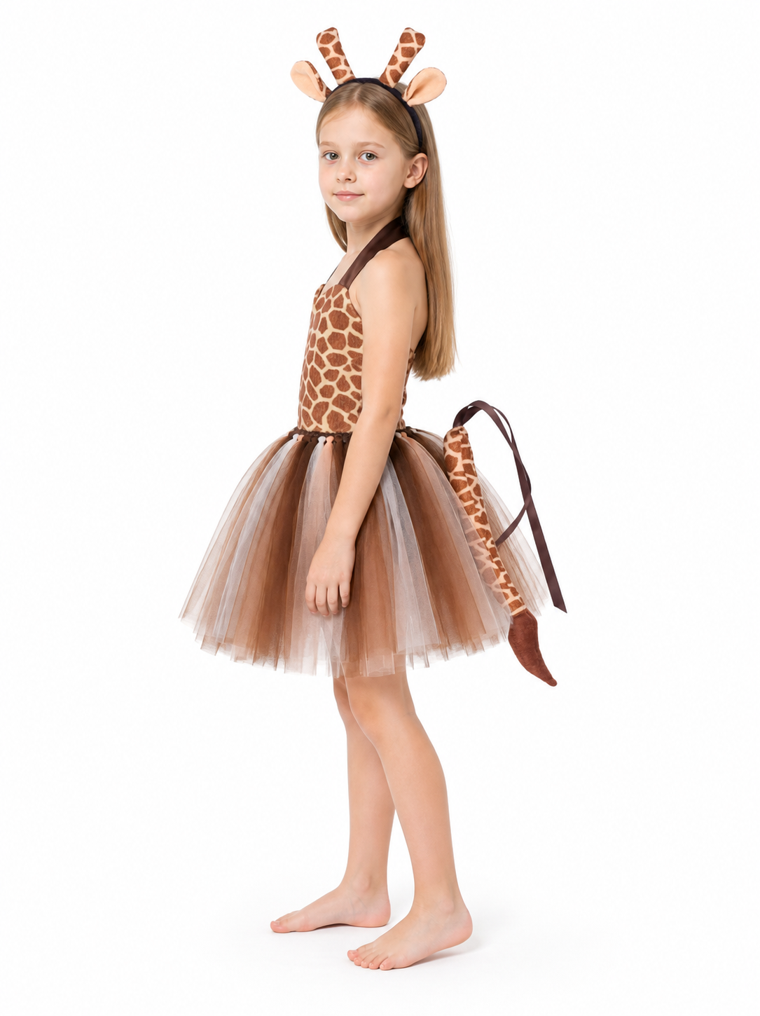 Children’s Giraffe Costume with Full Skirt and Tail side view