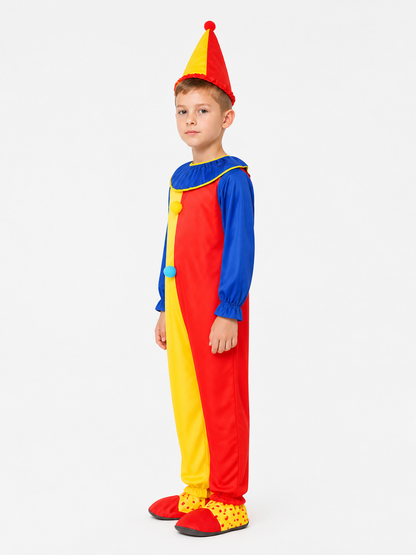 Red and Yellow Clown Jumpsuit for Parties side view