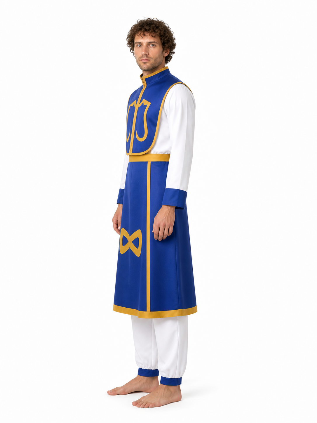 Blue and Gold Kurapika Cosplay Costume side view