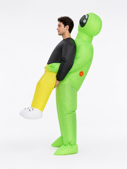 Adult Inflatable Alien Costume with Big Eyes side view