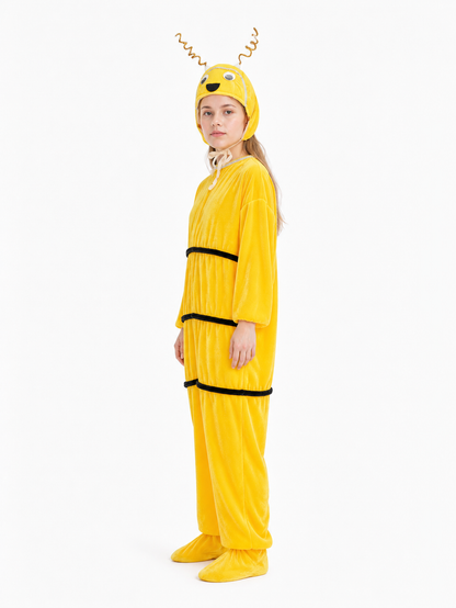 Bee Costume with Antennae and Black Stripes side view