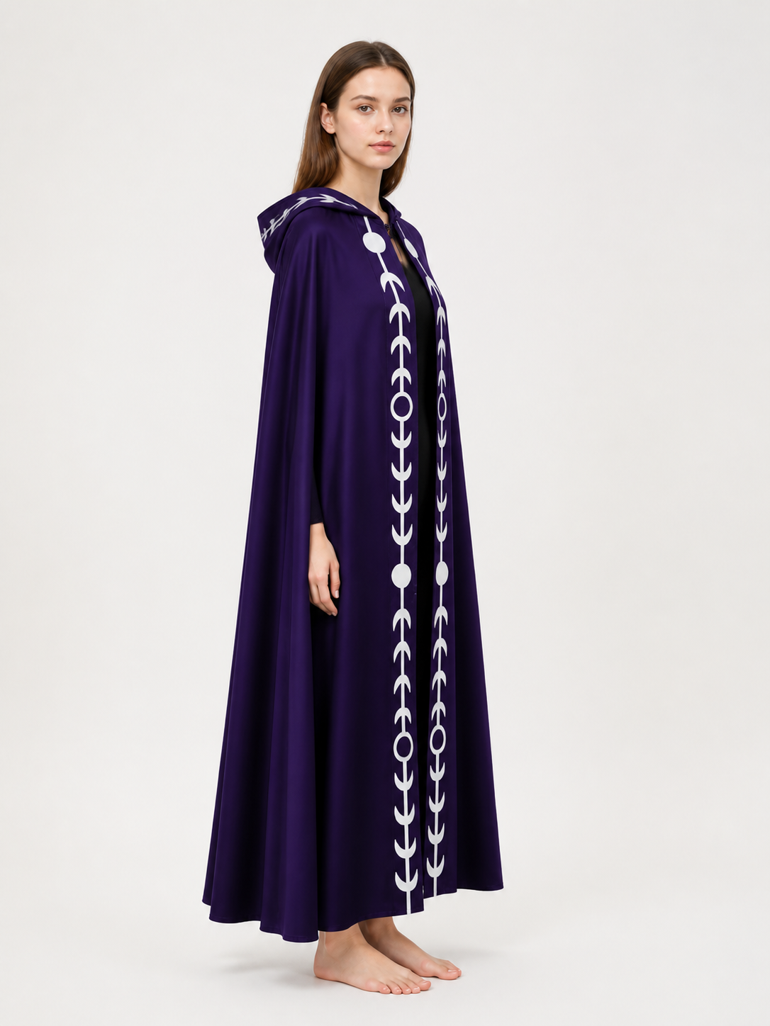 Medieval Hooded Cape for Cosplay side view