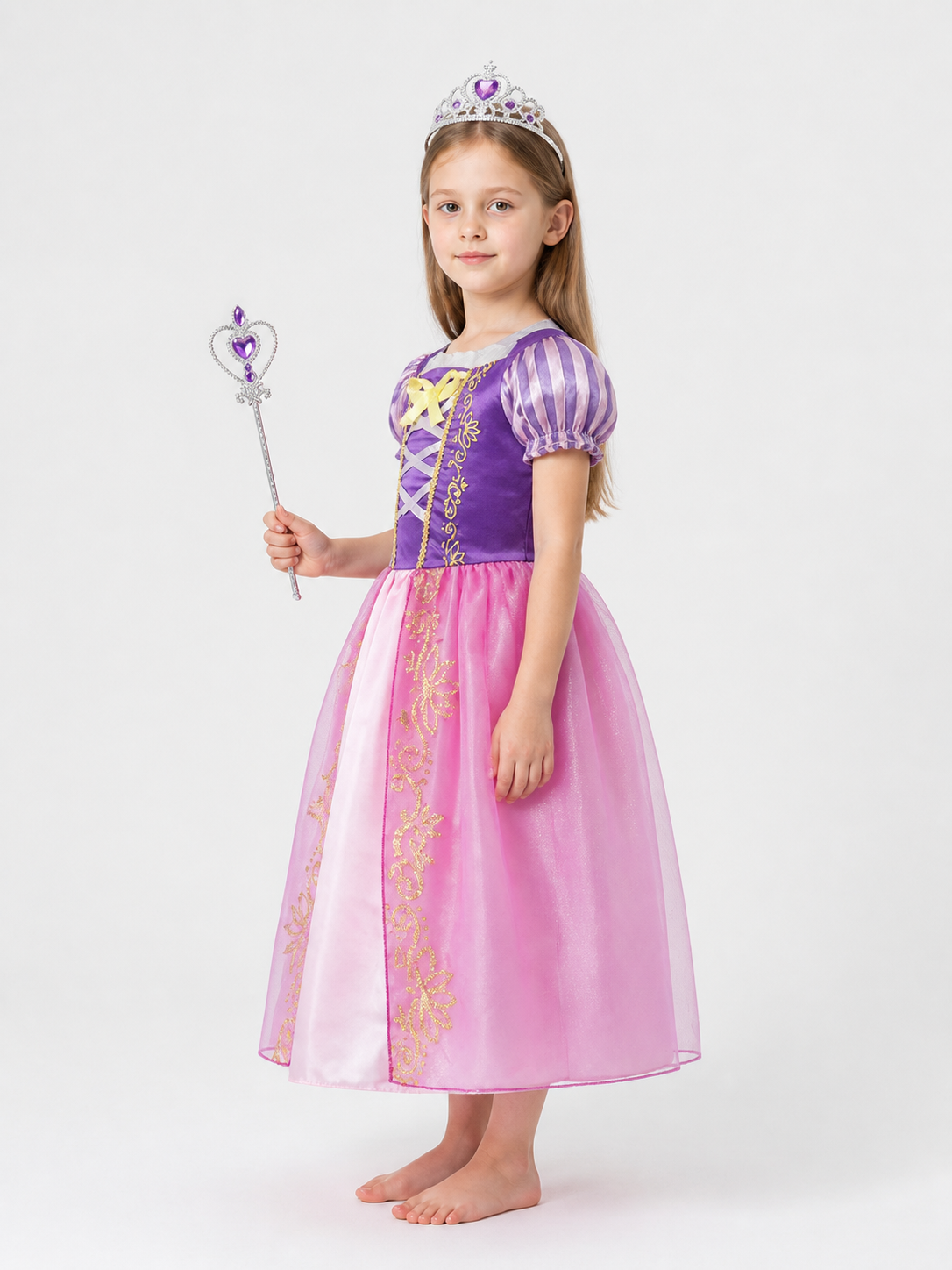 Halloween Costume with a Puffy Skirt and Crown side view