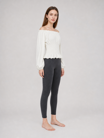 White Blouse with Full Sleeves and Ruffles