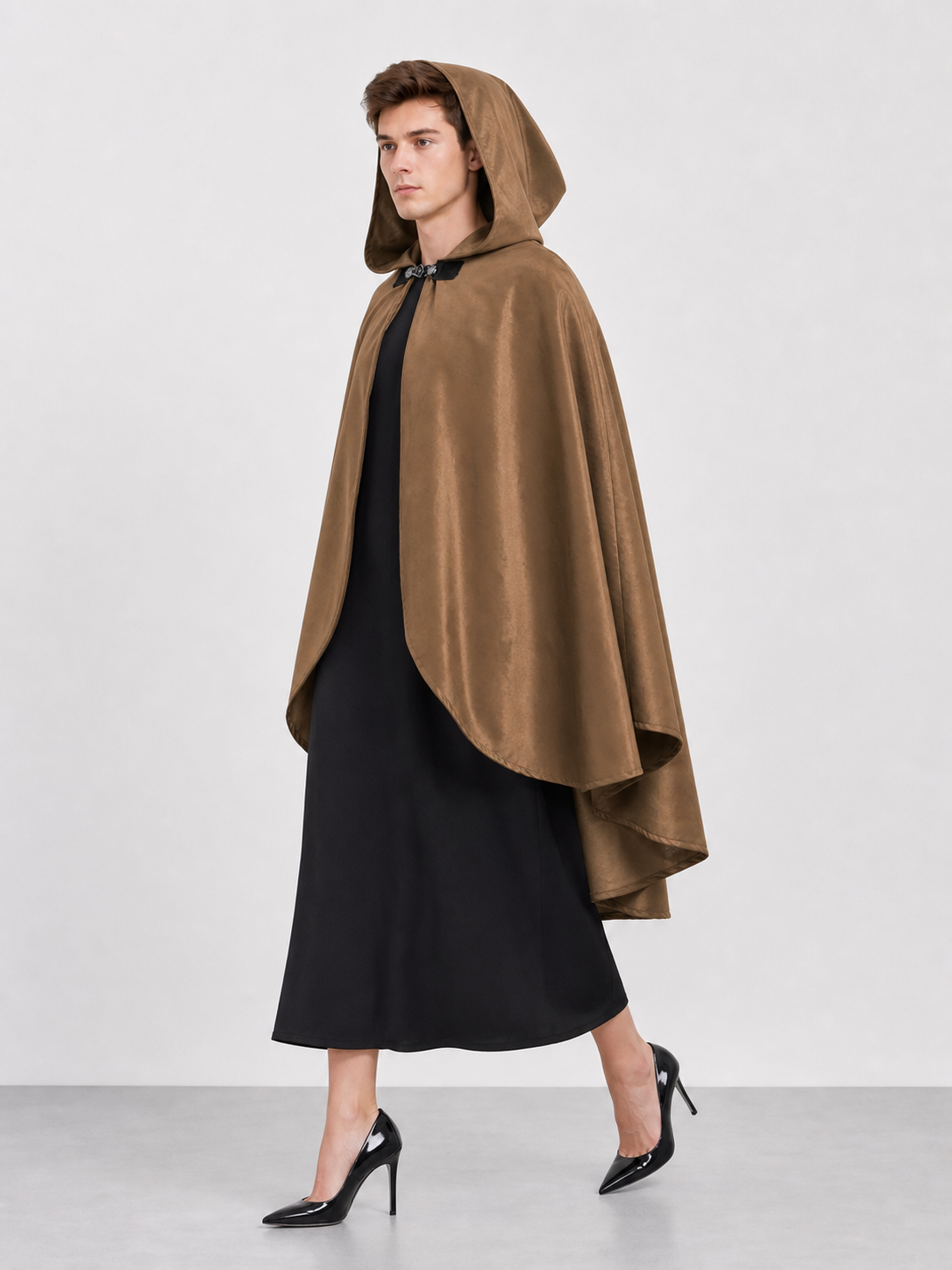 Brown Hooded Costume Cloak