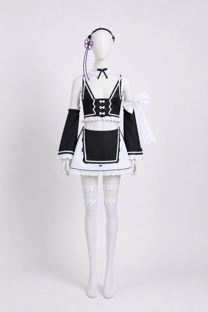 Cosplay costume with accessories, black and white