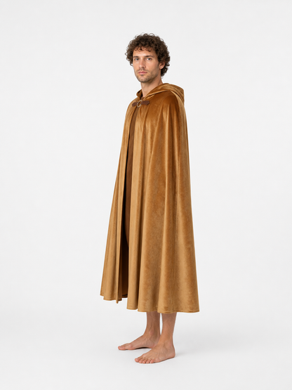 Long Light Brown Hooded Cloak for Cosplay