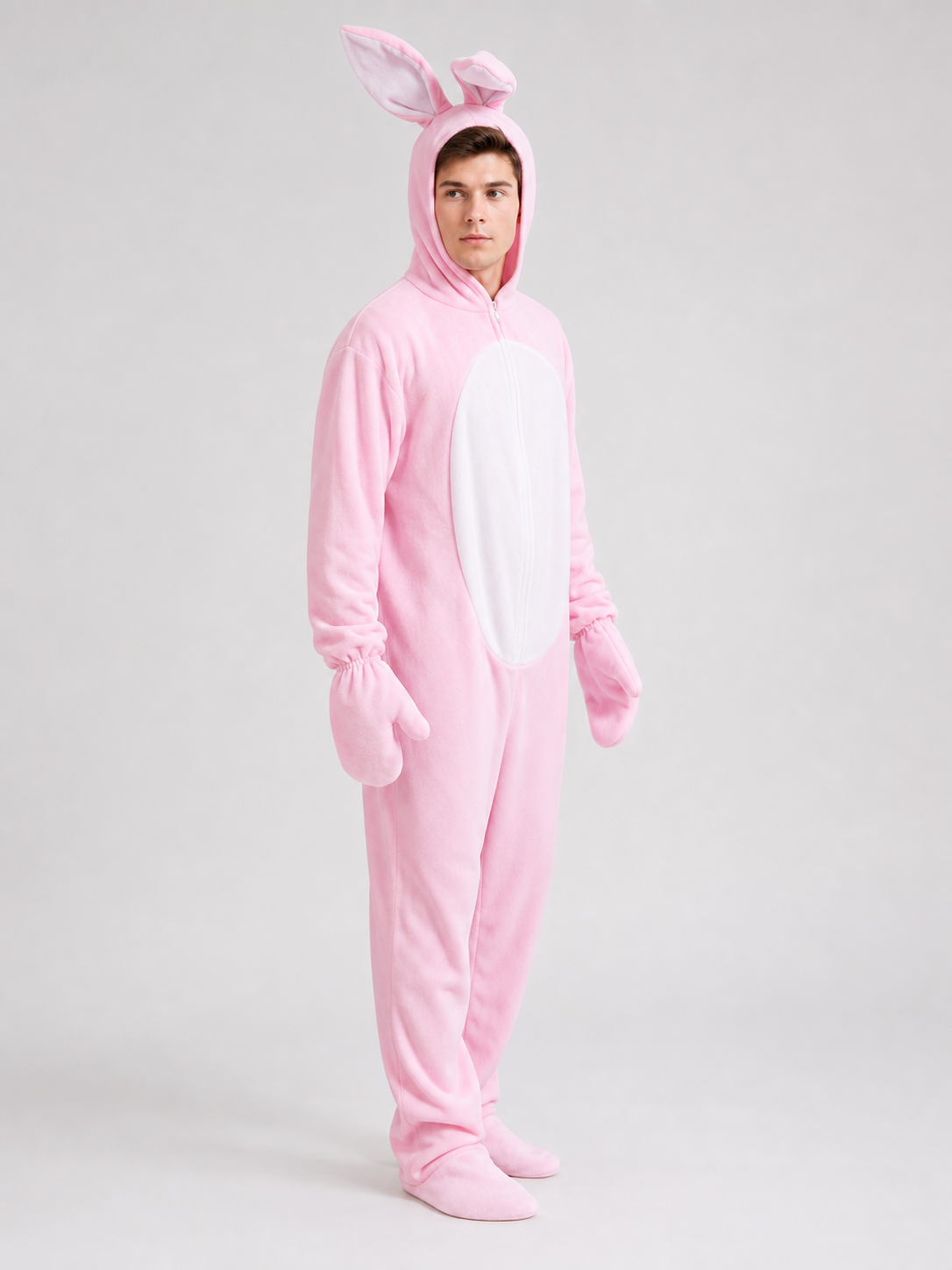 One-Piece Rabbit Costume with Hood and Ears