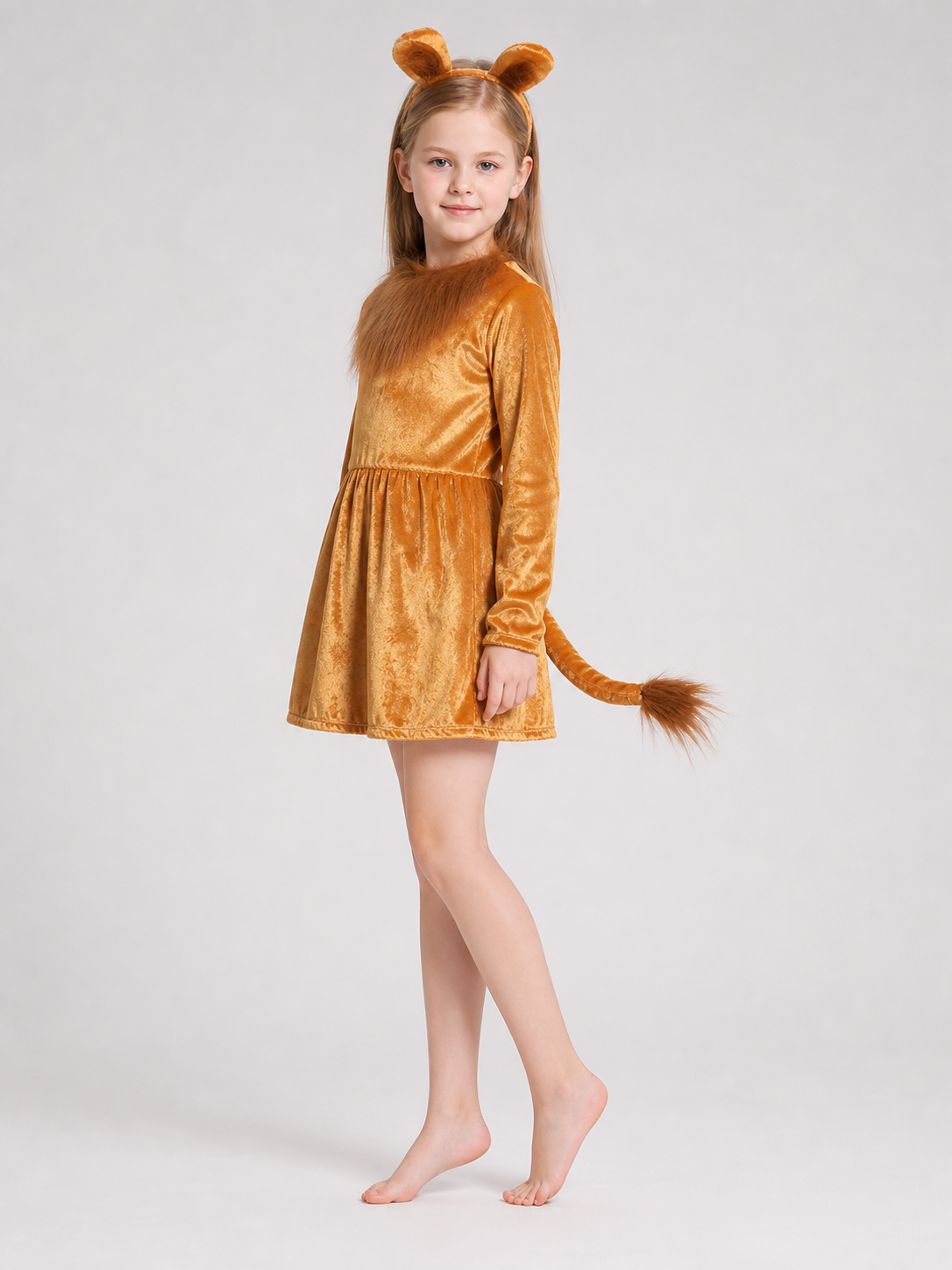 Lion Costume Dress with Ears and Tail