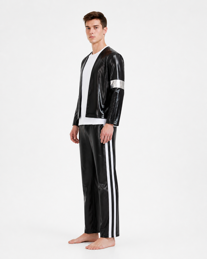 Stage Three-Piece Costume with a Shiny Jacket side view