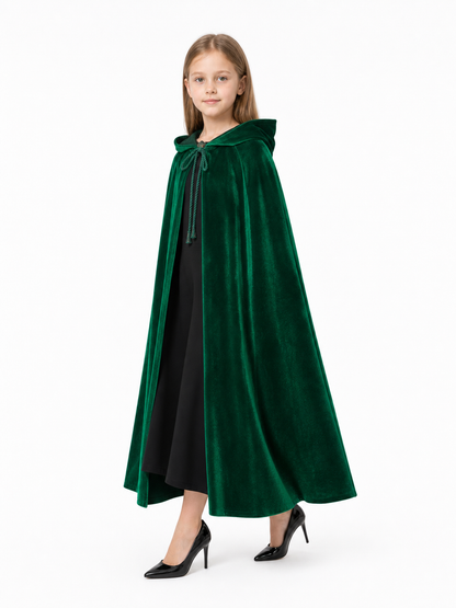 Dark Green Hooded Costume Cloak