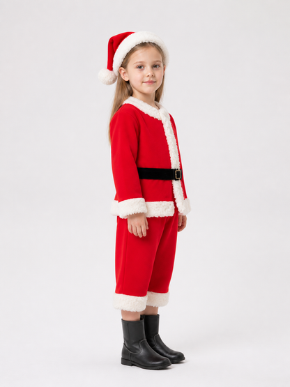 Red Santa Claus Costume with White Trim side view
