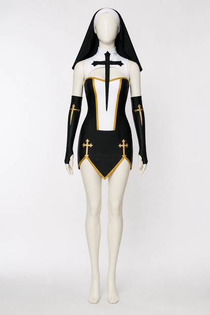 Religious Hooded Robe with Crosses