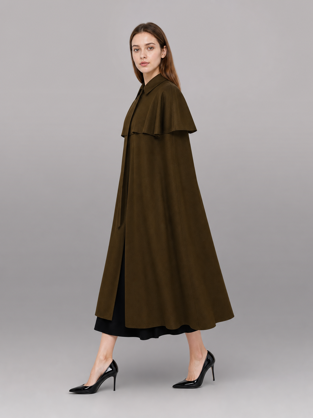 Brown Hooded Carnival Cloak