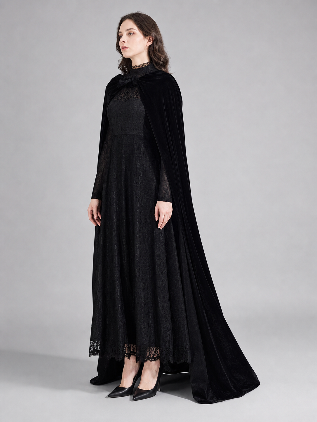 Witch Costume for Cosplay: Dress, Hat, and Cape