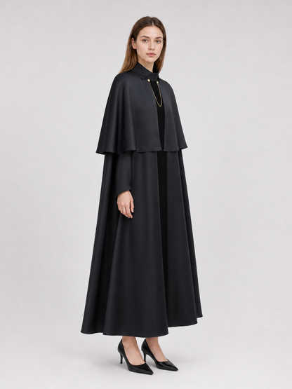Black Gothic Cape with Chain for Cosplay