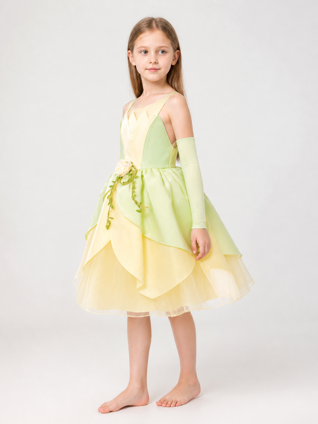 Light Green Princess Costume for Halloween side view