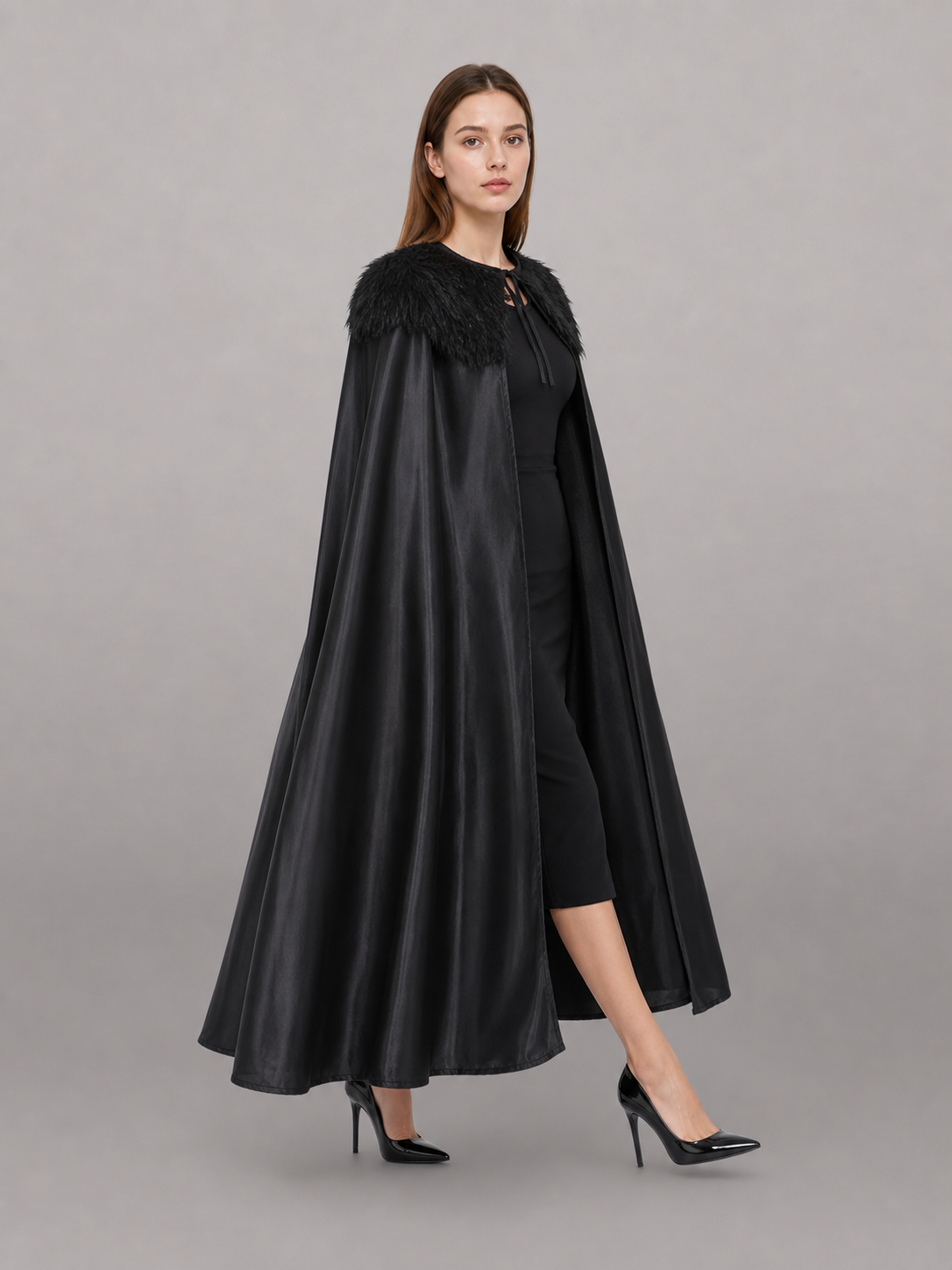 Black Costume Cloak for Witch Cosplay
