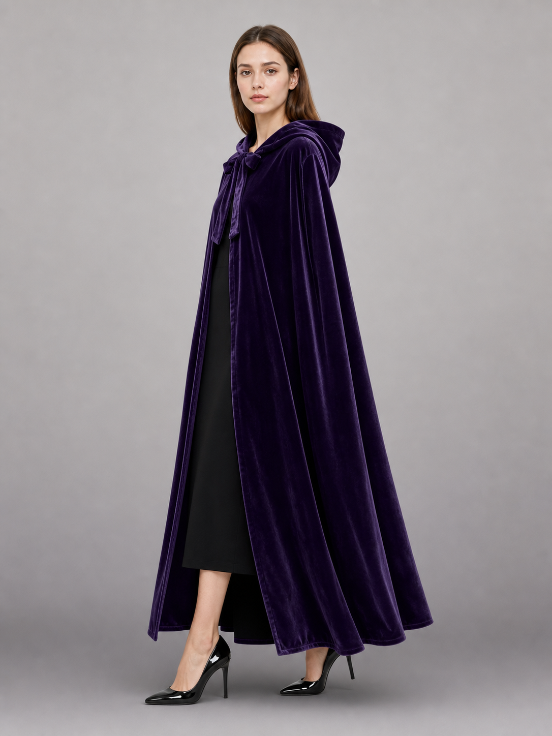 Purple Hooded Carnival Cloak for Cosplay