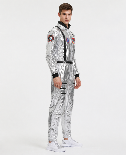 Silver Astronaut Jumpsuit for Cosplay side view