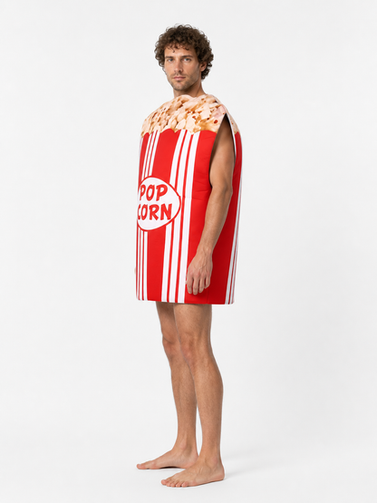Popcorn Costume with 3D Top, Red and White side view