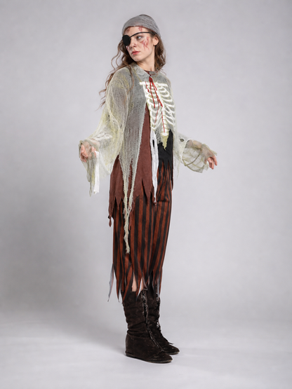 Pirate costume for masquerades and cosplay designed in a rugged pirate style.
