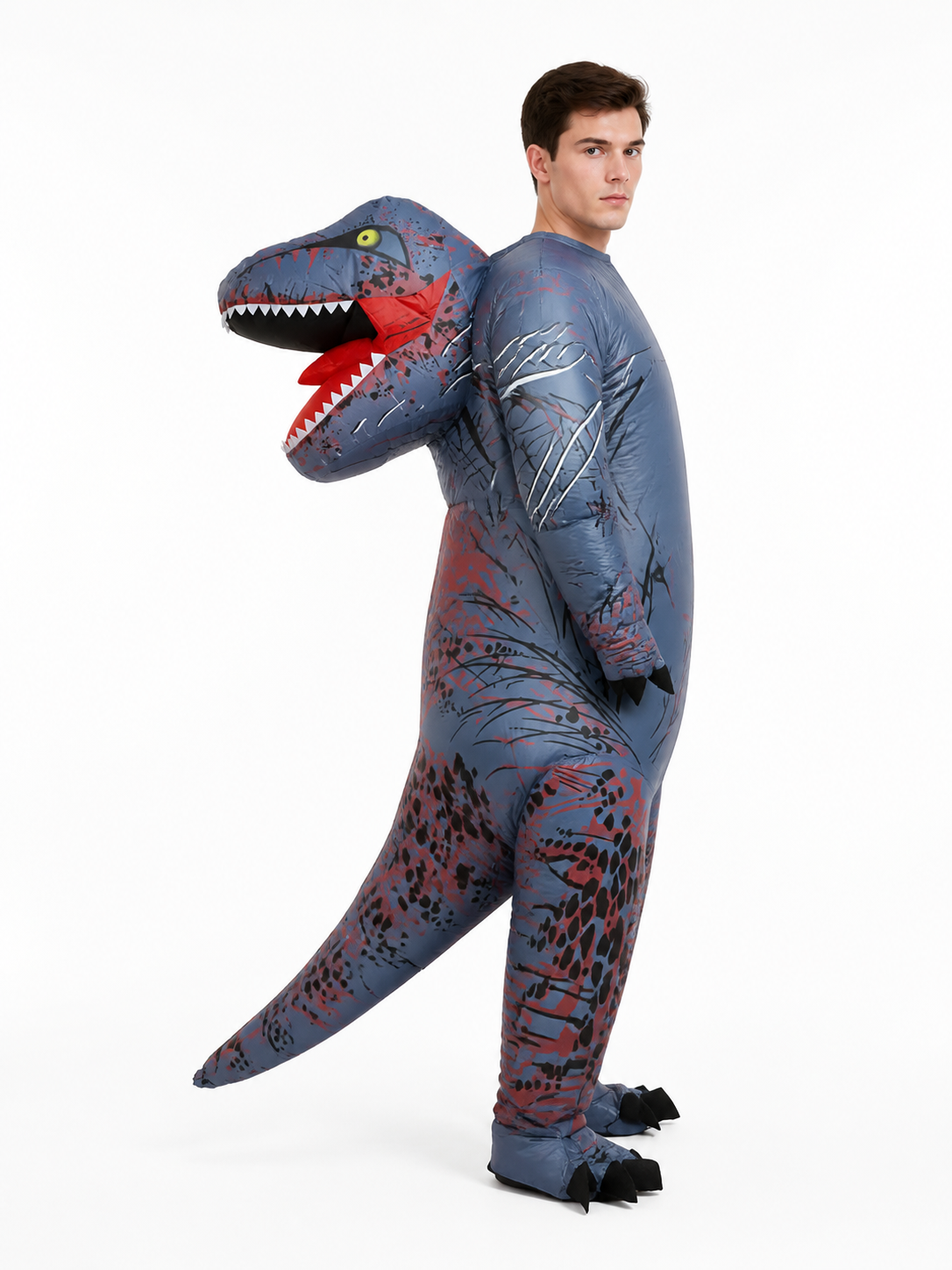 Gray-Blue Tyrannosaurus Costume with Tail for Halloween