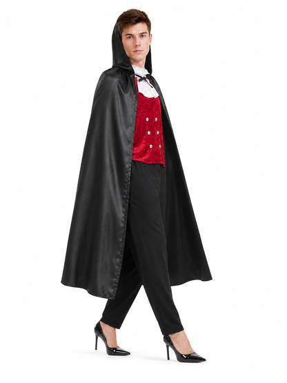 Black Hooded Carnival Cloak for Cosplay