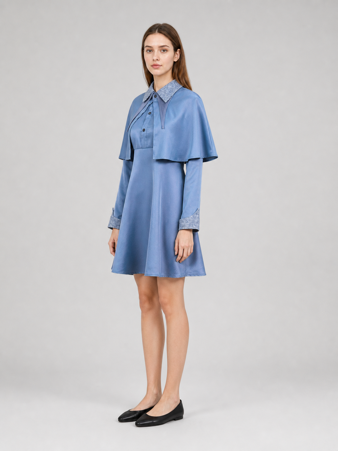 Beauxbatons Cosplay Dress with Capelet, Blue