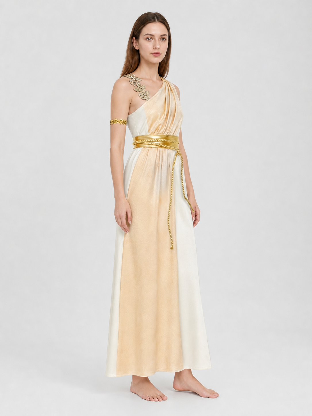 Carnival Costume with One-Shoulder Cape and Belt