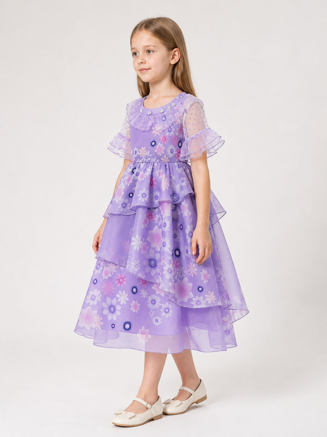 Halloween Princess Costume with Flowers side view