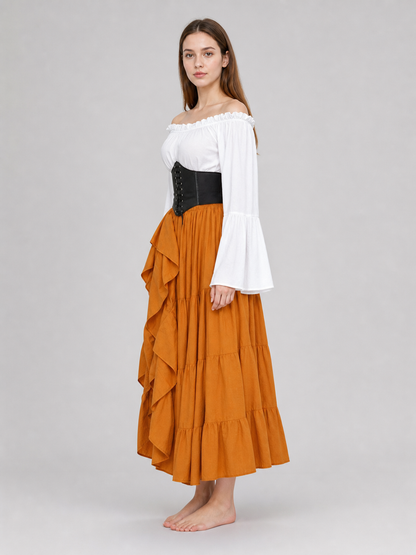 Historical Costume with Corset and Tiered Skirt