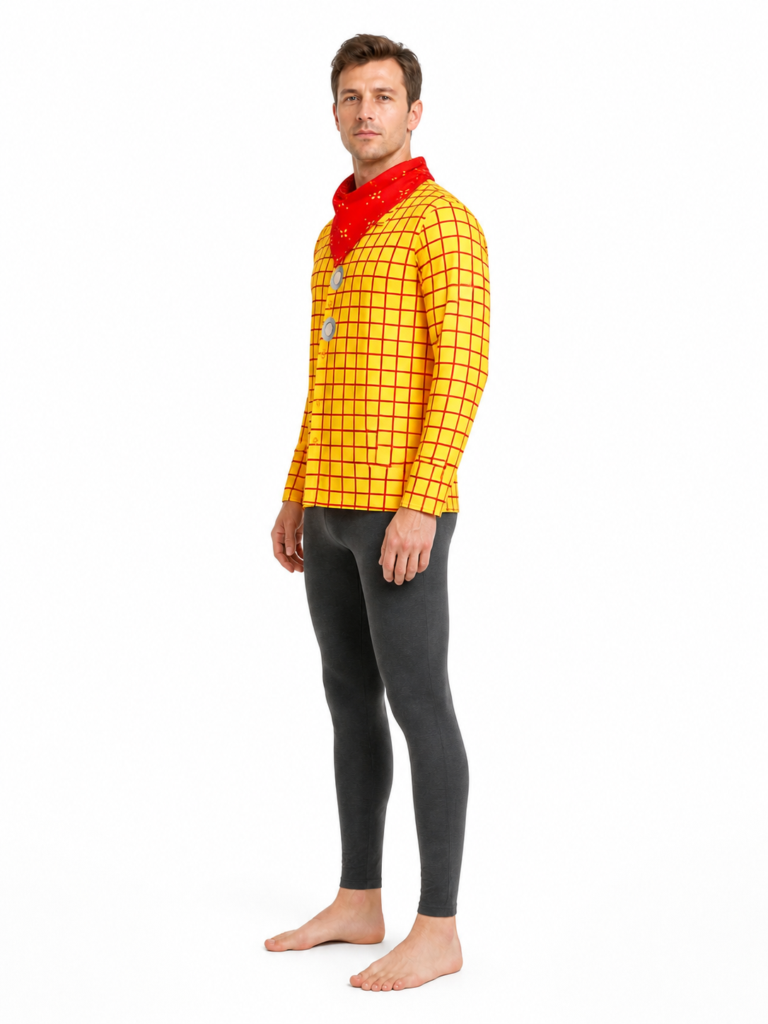 Woody Shirt with Red Plaid Print and Neckerchief side view