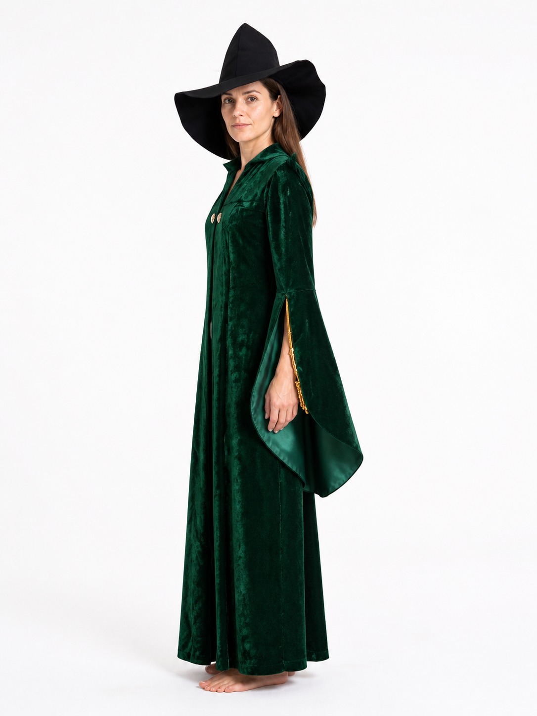 Wizard Costume with Robe and Hat for Halloween side view